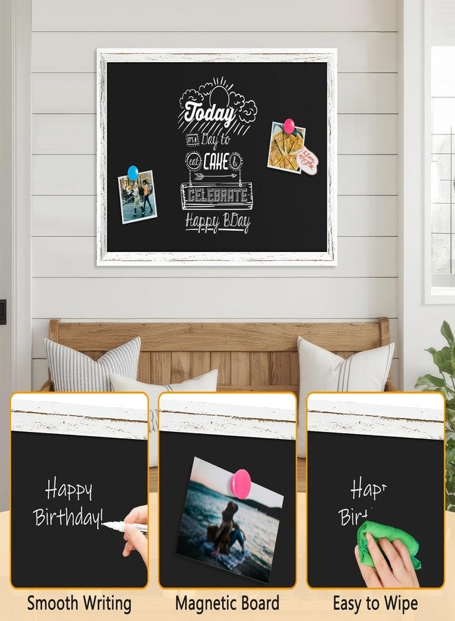QUEENLINK Rustic Wood Framed Chalkboard, 36" x 24" Wall-Mounted Blackboard for Kitchen, Restaurant Menu, Office & Home Décor - Image 3