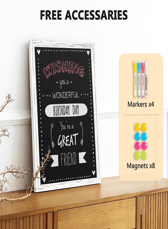 QUEENLINK Rustic Wood Framed Chalkboard, 36" x 24" Wall-Mounted Blackboard for Kitchen, Restaurant Menu, Office & Home Décor - Image 4