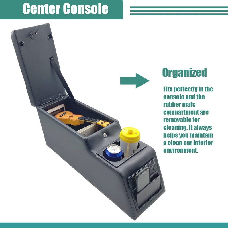 MOOSUN 31515 Denim Black Deluxe Locking Center Console for Jeep CJ-5 1976-1983, CJ-7 1976-1986, Wrangler YJ 1987-1995 - Image 2