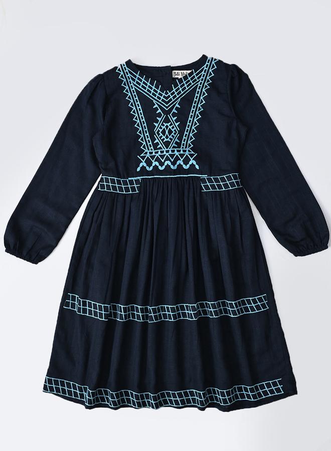 BELLA MODA Embroidered A-Line Dress - Image 2
