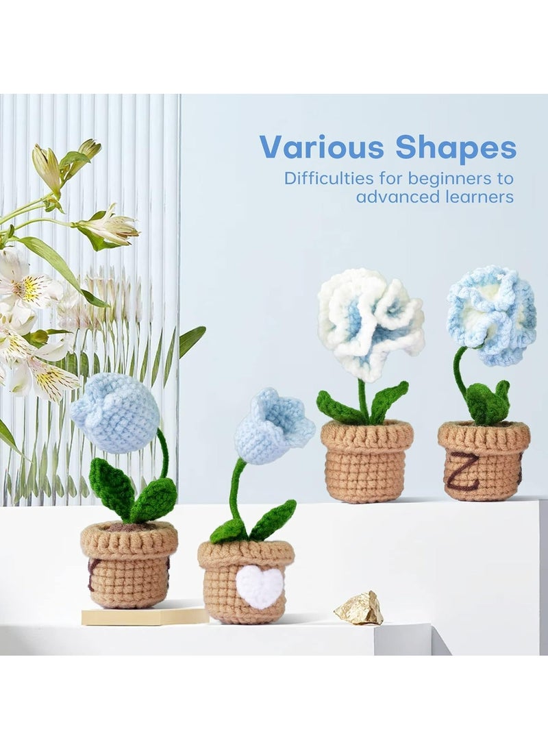 Arabest - Crochet Kit for Beginners, 6Pcs Flowers Knitting Kit for Beginners Adults, Easy Crochet Kit for Beginners, Beautiful Flower, with Step-by-Step Instructions and Video Tutorials - Image 1