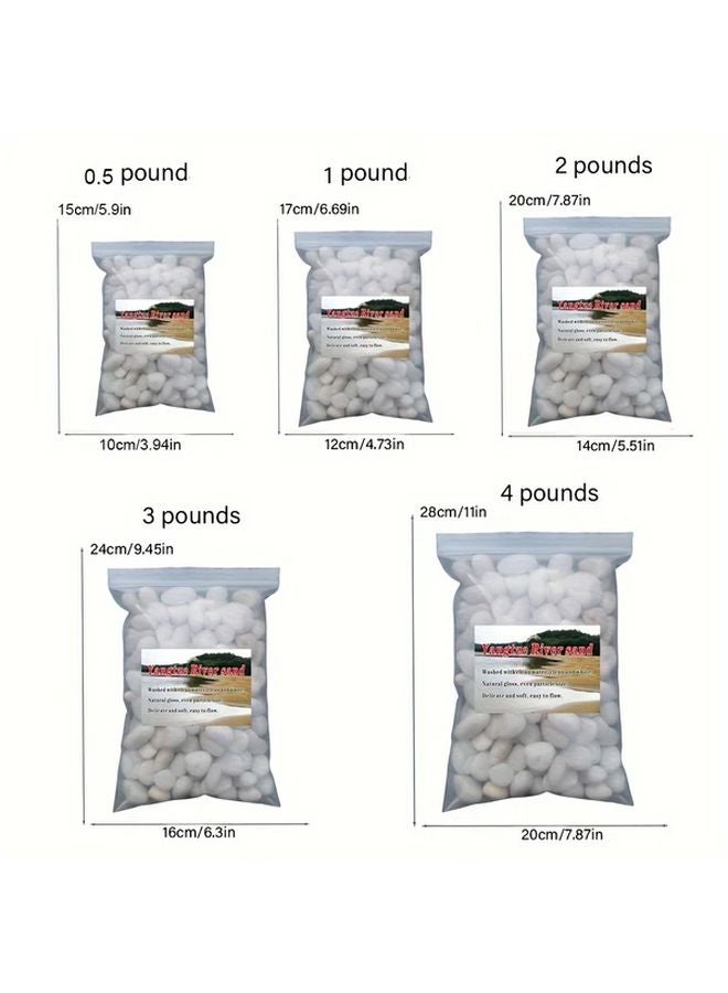 3 Pounds Natural White Polished Pebbles River Rocks for Aquarium Gravel Fish Tank Decor - Image 3