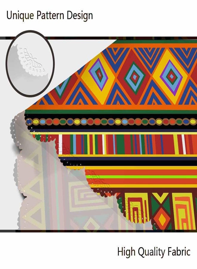 AOYEGO مفرش طاولة عرقي AOYEGO دائري ملون 60 بوصة مفرش طاولات أفريقي مكسيكي غريب لتزيين غرفة الطعام، الحفلات، والولائم - Image 5