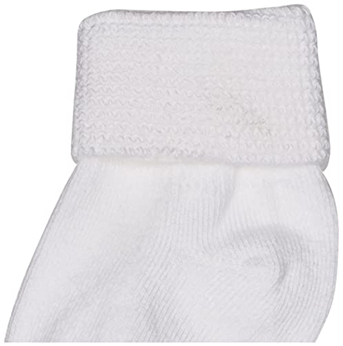 Jefferies Socks baby boys Newborn Turn Cuff Bootie 6 Pair Pack infant and toddler socks, White, Newborn US - Image 2