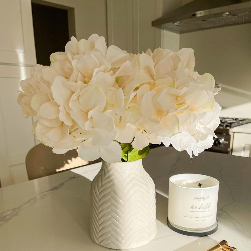 hjn White Vase- Ceramic Vase for Home Decor  Flower Vase for Centerpieces  Morden Table Vase  Boho Vase for Decor Accents/Living Room/Bookshelf/Mantel - White Texture(Small) - Image 4