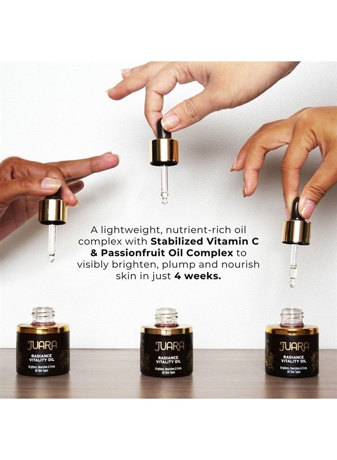 Juara – Radiance Vitality Oil | Deluxe Moisturizing Facial Treatment for All Skin Types | Anti-Aging Formula | Softens, Brightens, Nourishes, Hydrates | Cruelty Free, Paraben & Sulfate Free | 1 oz. - Image 1