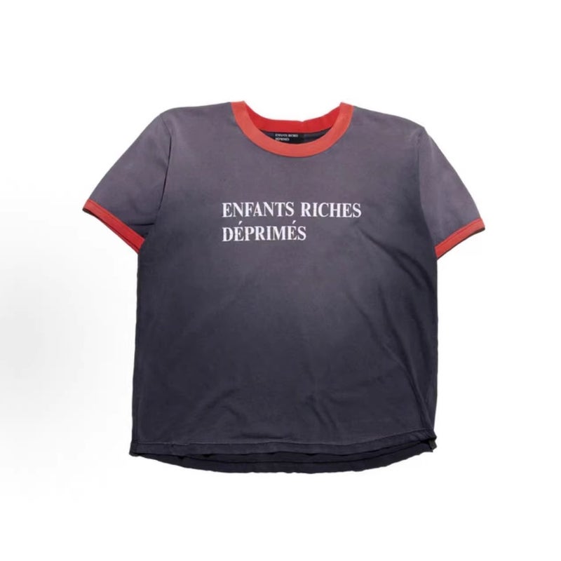 Enfants Riches Deprimes Erd Depressed Rich Kids Retro Washed Distressed Logo Short Sleeve T-Shirt - Image 3