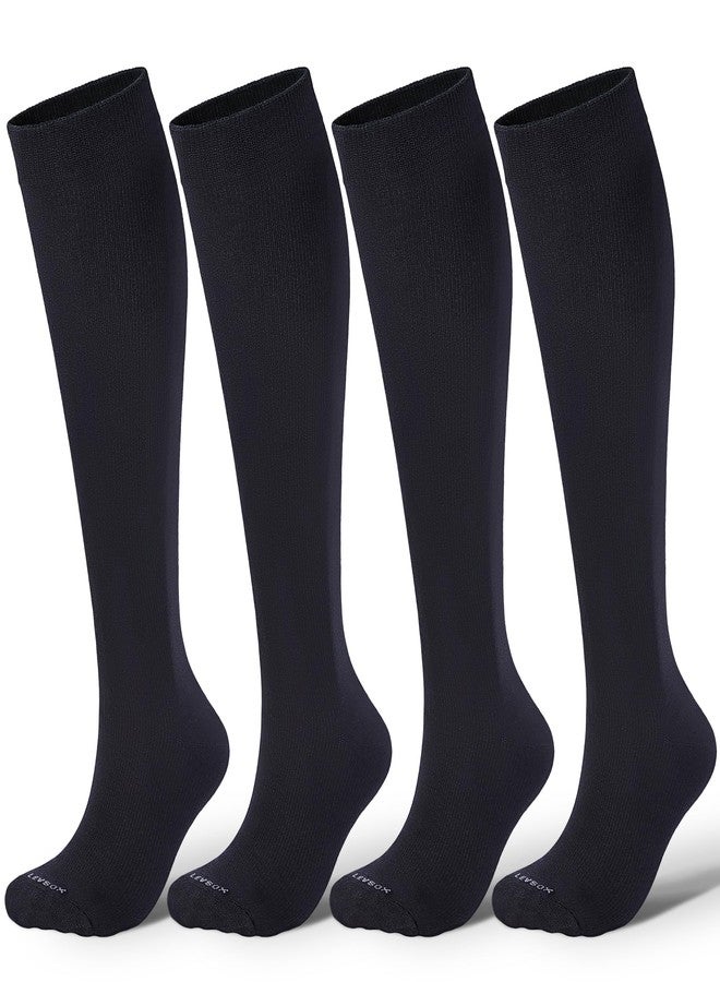 LEVSOX Cotton Compression Socks for Women Men 20-30 mmHg Knee High Cute Support Sock for Nurses Flying Pregnancy - Image 1