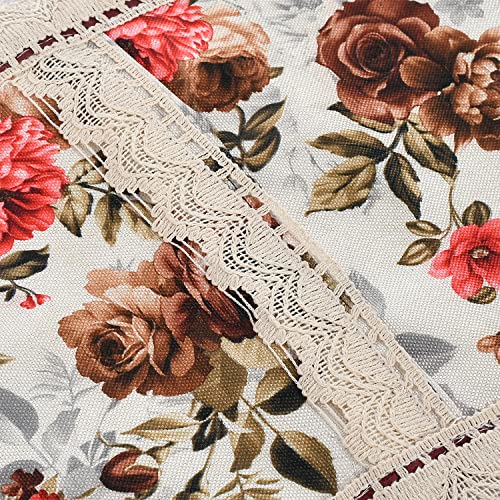 Kuber Industries Flower Printed Multiuses 3 Pockets Wall Hanging Storage Organizer/Holder for Home- Pack of 2 (Cream & Red)-50KM01177 - Image 4