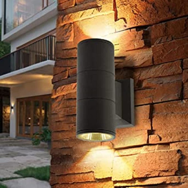 SEER wall lights Cylinder Shape Fancy LED Light for Wall IP65 Waterproof Exterior Wall Lamp 10 Watts Warm White Outdoor Wall Lights for ElevationGarden Patio Lights PACK 1 - Image 1