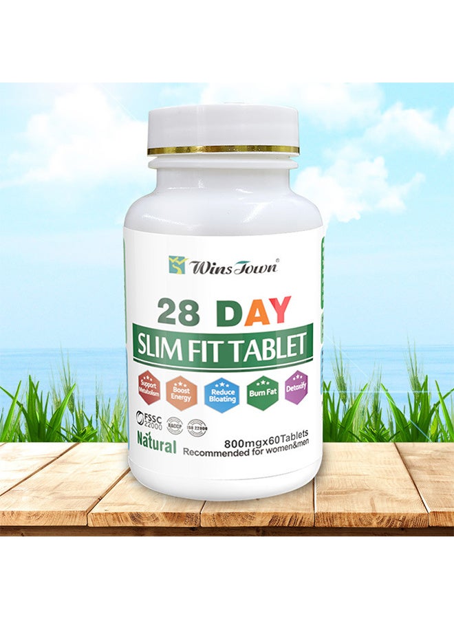 Wins Town 28 Day Slim Fit Tablet Fat Burner Energy Pill, Burning Fat 800mg*60 Tablets - Image 5
