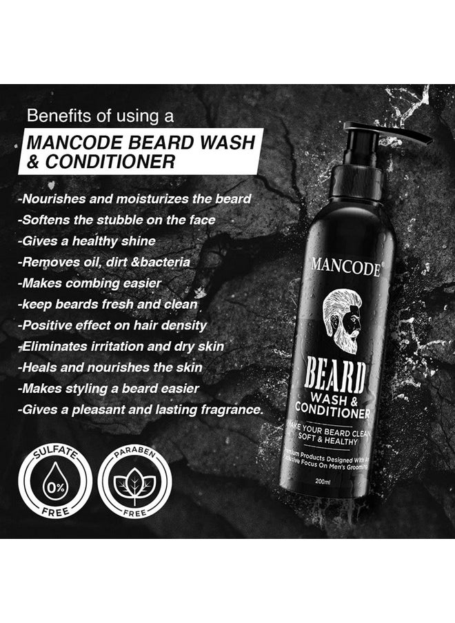 MAN CODE - Beard Grooming Set Mens Grooming Kit Beard Balm 50Gm And Beard Wash & Conditioner 200Ml Softens Moisturizes Mooch And Beard Long Lasting Nourishment Boost Shine And Volumizes - Image 1