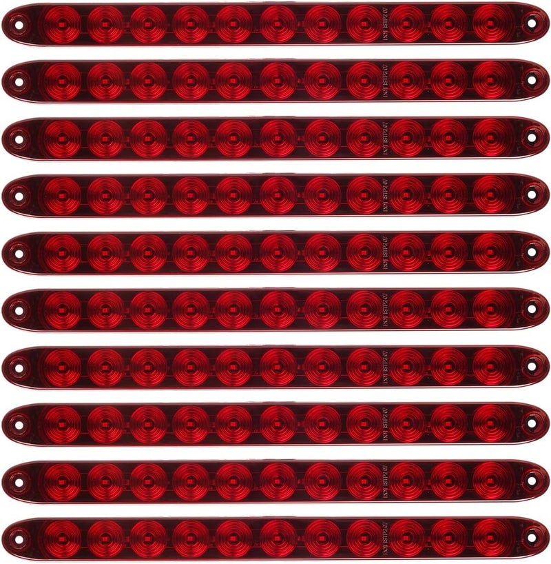 Partsam Red 15" 11 LED Trailer Light Bar - Sealed Stop Turn Tail Park Third Brake Light for 80" or Wider Trailers (Pack of 10) - Image 1