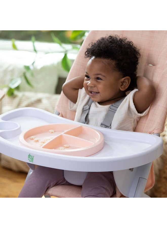 ingenuity كرسي طعام قابل للطي من صن فالي مع طبق آمن للطعام، حزام أمان، من 6 أشهر وما فوق، وردي - Image 5