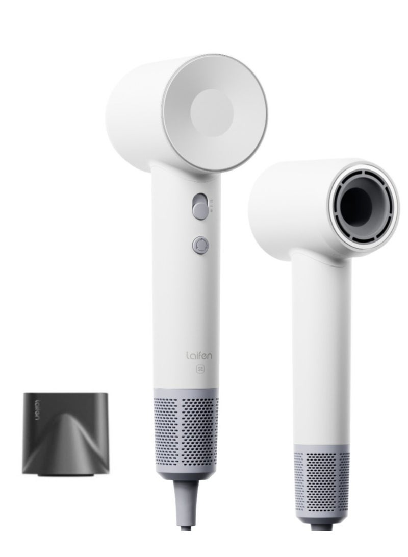 لايفن اس اي SE مجفف الشعر الأيوني - الأكثر مبيعًا في العالم والمُصنّف رقم 1 في قائمة مجففات الشعر عالية السرعة - 200 مليون أيونات سالبة، محرك بدون فرشاة بسرعة 105,000 دورة في الدقيقة، تجفيف سريع بقوة 1400 واط، ضوضاء منخفضة، فوهة مغناطيسية واحدة - أبيض مطفي - Image 1
