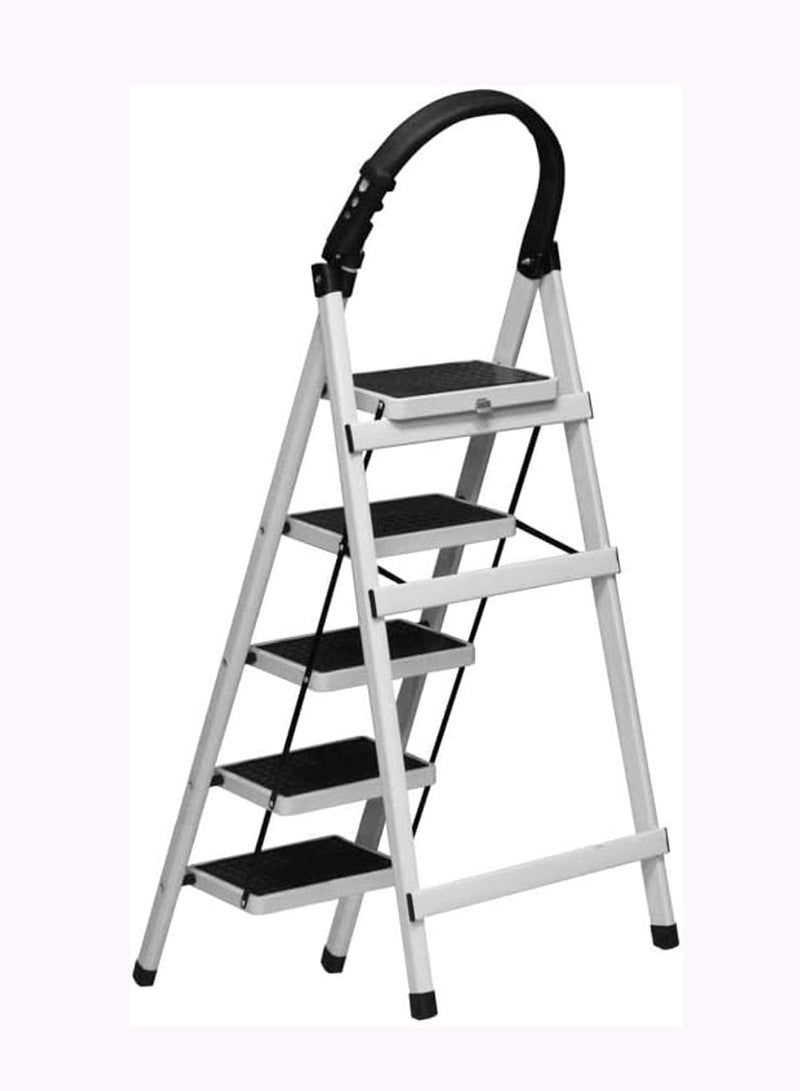 AL QADAH 5 Step Portable Metal Ladder Non Slip Foldable Multicolor - Image 4