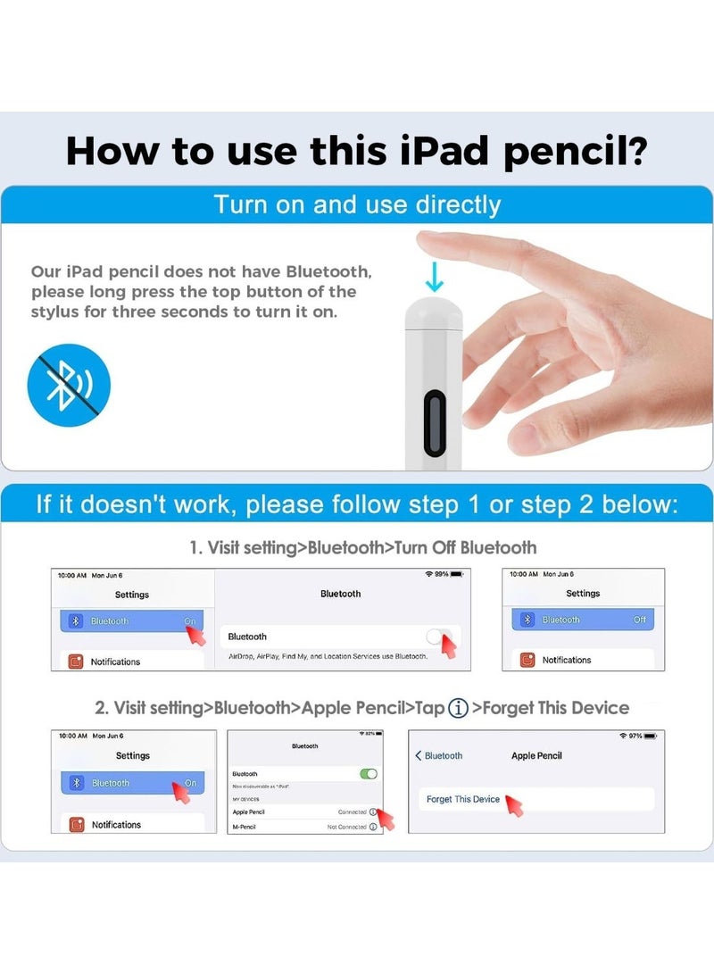جون بولز قلم لمس عالمي لأجهزة iPad وأجهزة Android اللوحية، قلم قابل لإعادة الشحن بشاشة لمس، قلم رقمي نشط للرسم والكتابة وتدوين الملاحظات، متوافق مع أجهزة iOS وAndroid - Image 4