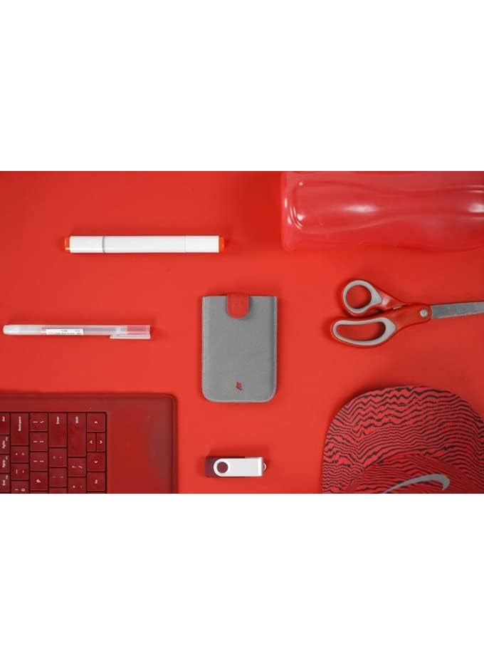Allocacoc Allocacoc Slim wallet DesignNest DAX wallet Cascading pulltab wallet Hold upto 6 cards small wallet Card holder Purse Red Grey Polyester  - Image 3