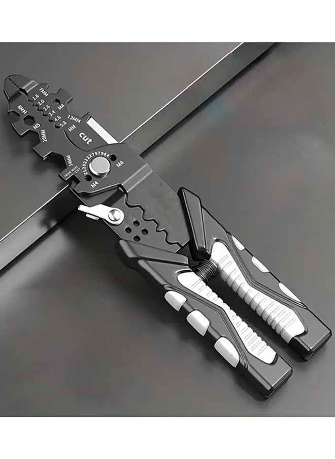 rocooart Multifunctional Wire Stripper, Universal Wire Cutter Tool for Wire Splitting, Twisting, Cutting, Stripping, Crimping, Peeling Pliers, Wrench, Home Improvement, Electrical Tools  - Image 1