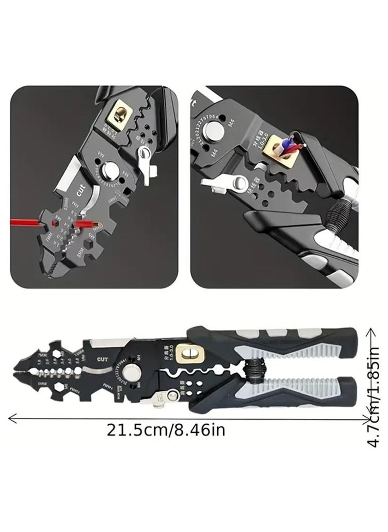rocooart Multifunctional Wire Stripper, Universal Wire Cutter Tool for Wire Splitting, Twisting, Cutting, Stripping, Crimping, Peeling Pliers, Wrench, Home Improvement, Electrical Tools  - Image 3