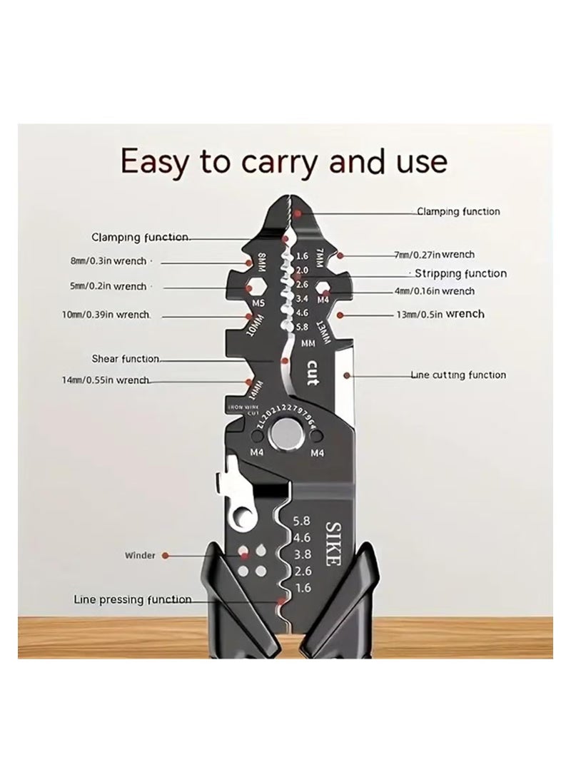 rocooart Multifunctional Wire Stripper, Universal Wire Cutter Tool for Wire Splitting, Twisting, Cutting, Stripping, Crimping, Peeling Pliers, Wrench, Home Improvement, Electrical Tools  - Image 4