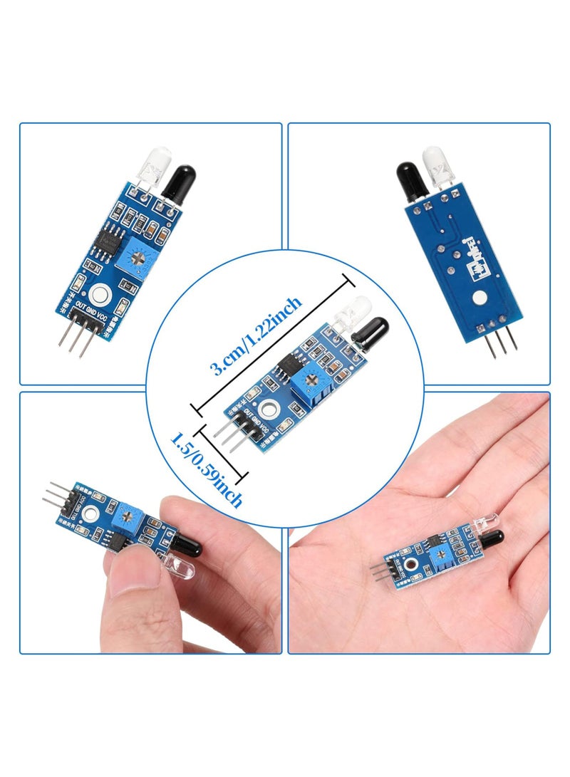 وحدة استشعار تجنب العوائق بالأشعة تحت الحمراء، 20 قطعة مستشعر الأشعة تحت الحمراء، مستشعرات القرب بالأشعة تحت الحمراء ثلاثية الأسلاك، وحدات مستشعر ضوئي عاكس، مستشعر تتبع الأشعة تحت الحمراء لروبوت السيارة الذكية Arduino