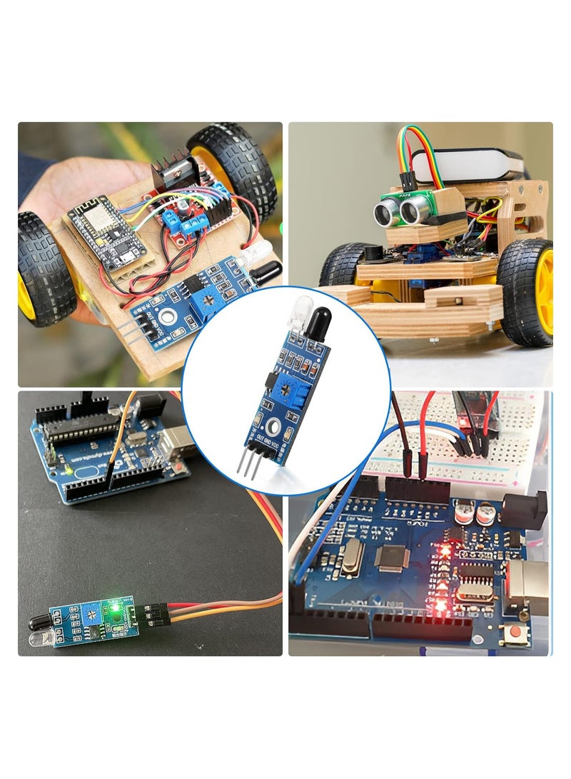 وحدة استشعار تجنب العوائق بالأشعة تحت الحمراء، 20 قطعة مستشعر الأشعة تحت الحمراء، مستشعرات القرب بالأشعة تحت الحمراء ثلاثية الأسلاك، وحدات مستشعر ضوئي عاكس، مستشعر تتبع الأشعة تحت الحمراء لروبوت السيارة الذكية Arduino