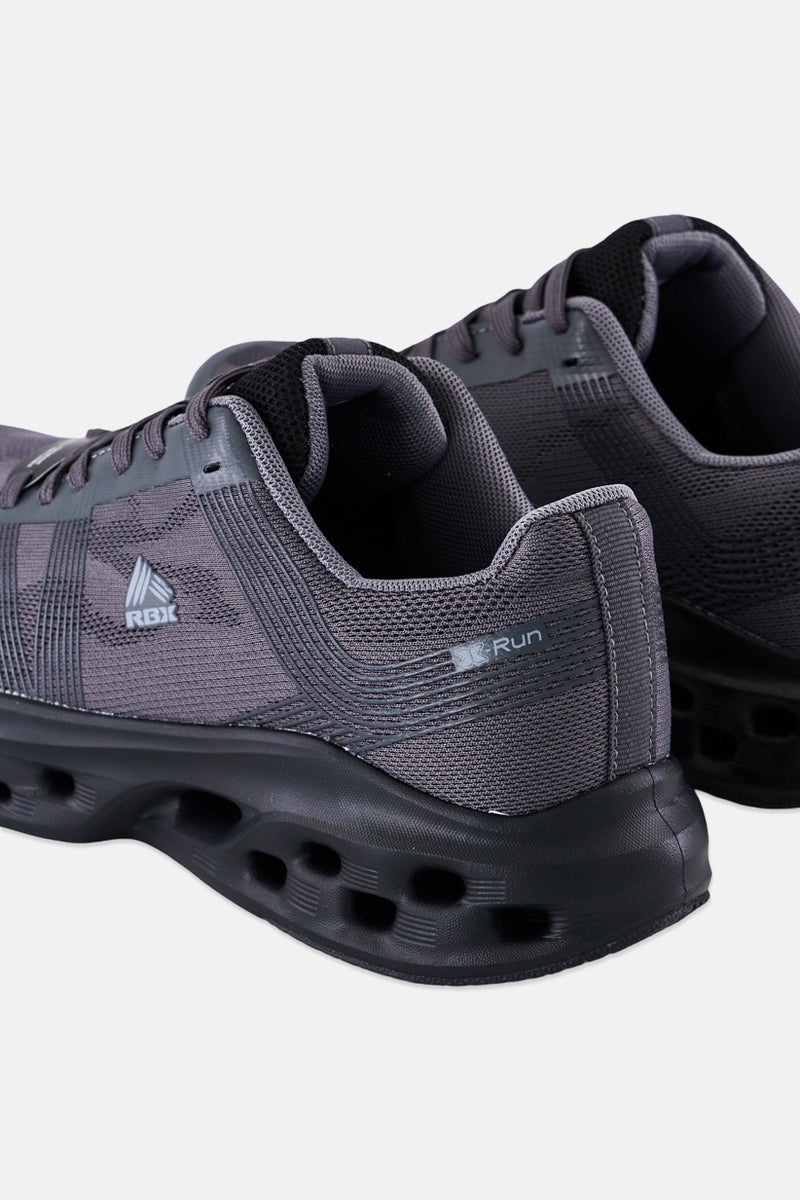 RBX Men Brand Logo Lace Up Running Shoes, Dark Grey - Image 2