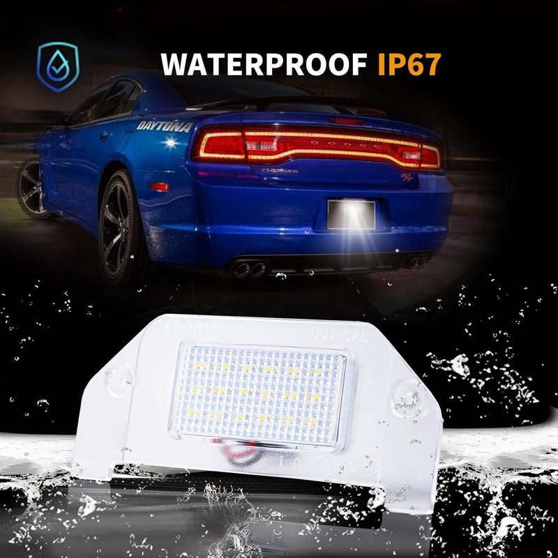 DERMOKA ضوء لوحة الترخيص LED من DERMOKA لسيارات دودج تشارجر، تشالنجر، أفينجر، ماغنوم، دارت من 2006-2014 - 6000K أبيض - Image 5