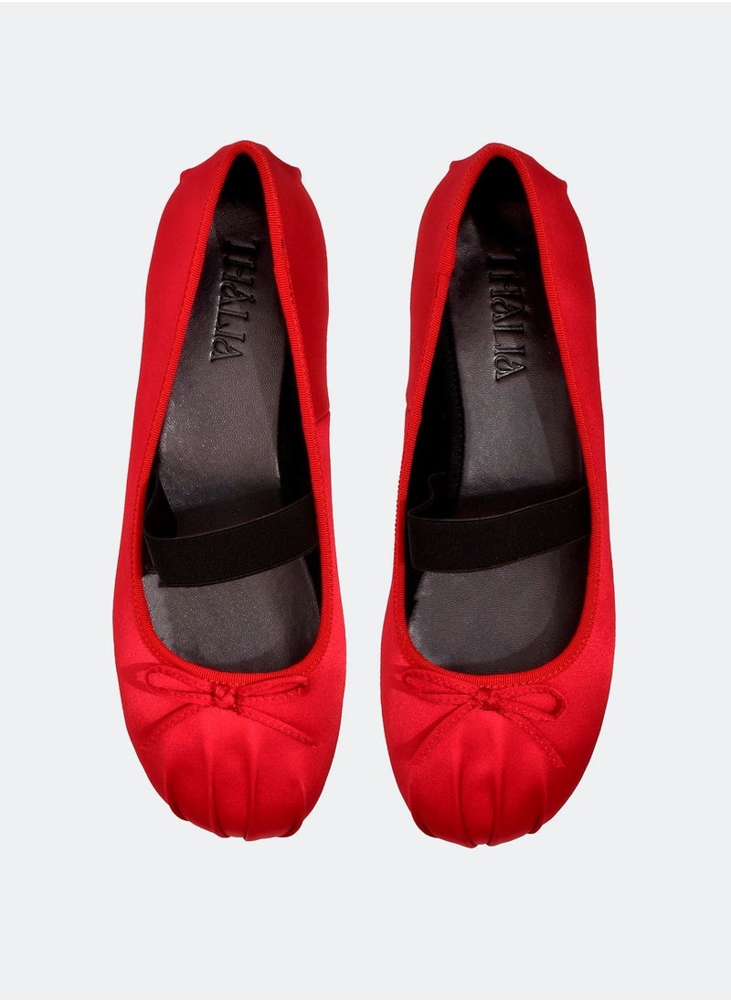 THALIA - Red Mary-Jane Ballet Flats - Image 1