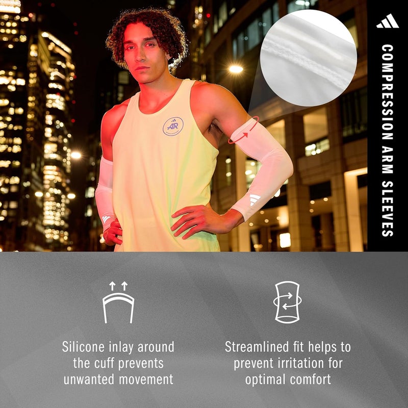adidas Aeroready Comp Arm Sleeves - White - S/M - Image 4