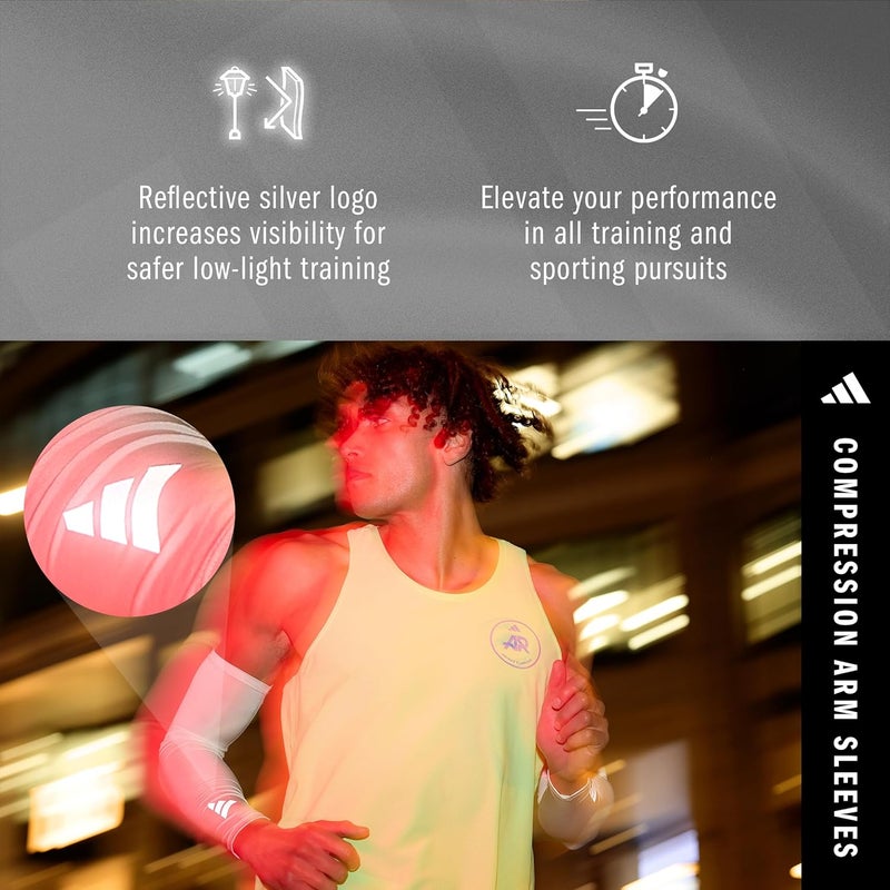 adidas Aeroready Comp Arm Sleeves - White - S/M - Image 2
