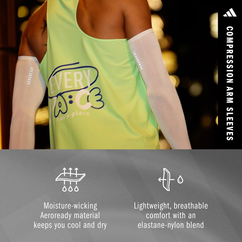adidas Aeroready Comp Arm Sleeves - White - S/M - Image 3