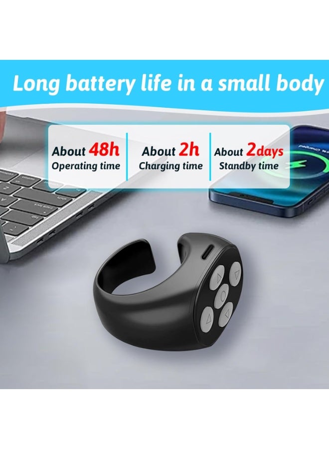 Fingertip Bluetooth Scrolling Ring Remote – Rechargeable, Hands-Free Control for TikTok, e‑Reading  Camera – Compatible with Android  iOS - Image 3
