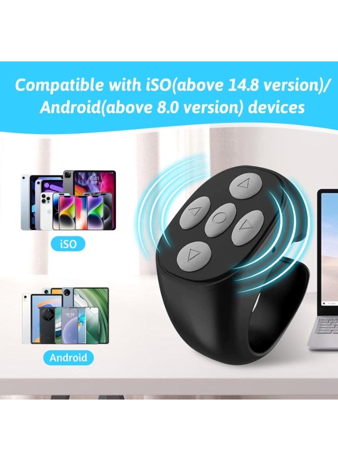 Fingertip Bluetooth Scrolling Ring Remote – Rechargeable, Hands-Free Control for TikTok, e‑Reading  Camera – Compatible with Android  iOS - Image 2