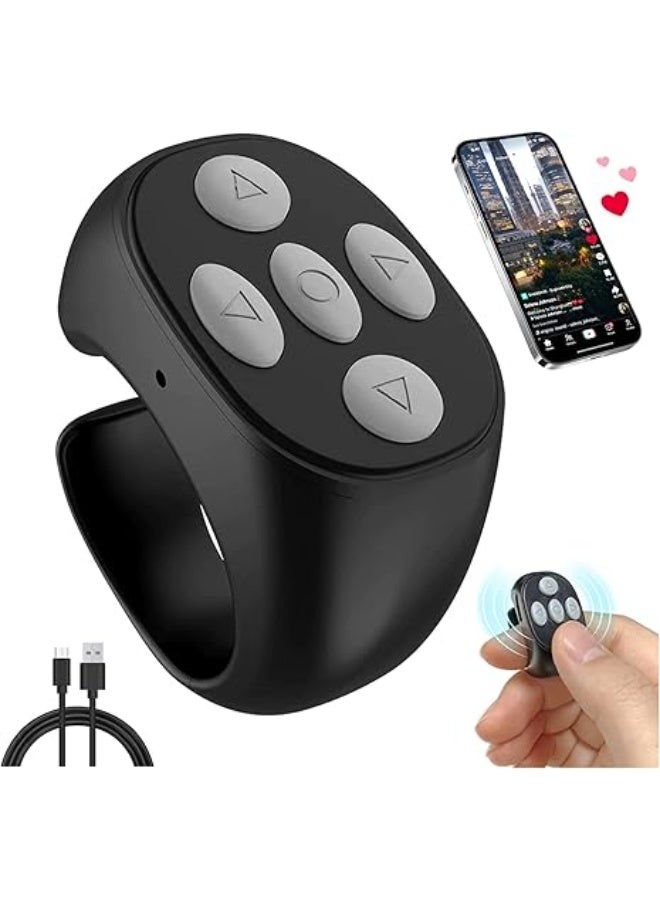 Fingertip Bluetooth Scrolling Ring Remote – Rechargeable, Hands-Free Control for TikTok, e‑Reading  Camera – Compatible with Android  iOS - Image 1