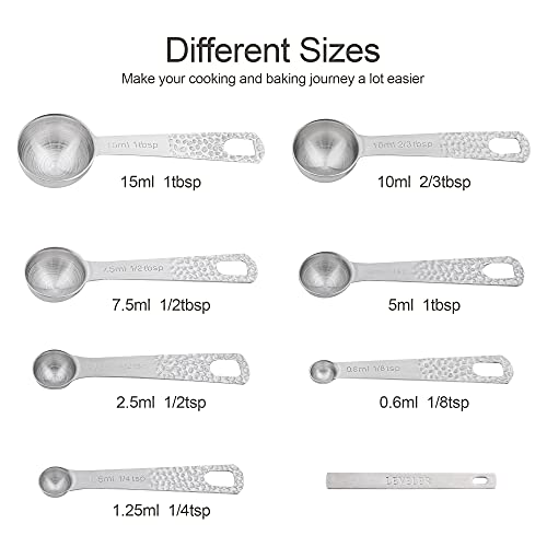 Viwehots Measuring Cups and Spoons Set 14, 18/8 Stainless Steel Measuring Cups and Spoons Set for Baking & Kitchen, Metric & US Measure 6 Cups & 7 Spoons with Leveler - Image 4