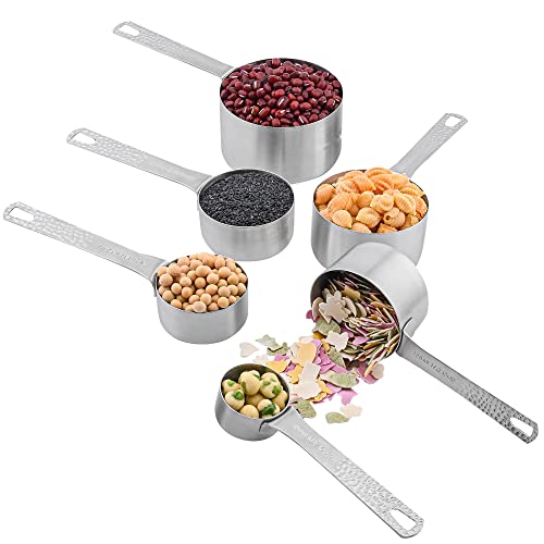 Viwehots Measuring Cups and Spoons Set 14, 18/8 Stainless Steel Measuring Cups and Spoons Set for Baking & Kitchen, Metric & US Measure 6 Cups & 7 Spoons with Leveler - Image 5