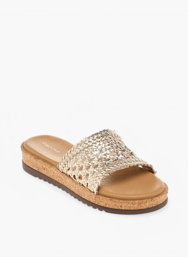 Paprika Women's Braid Textured Slip-On Sandals