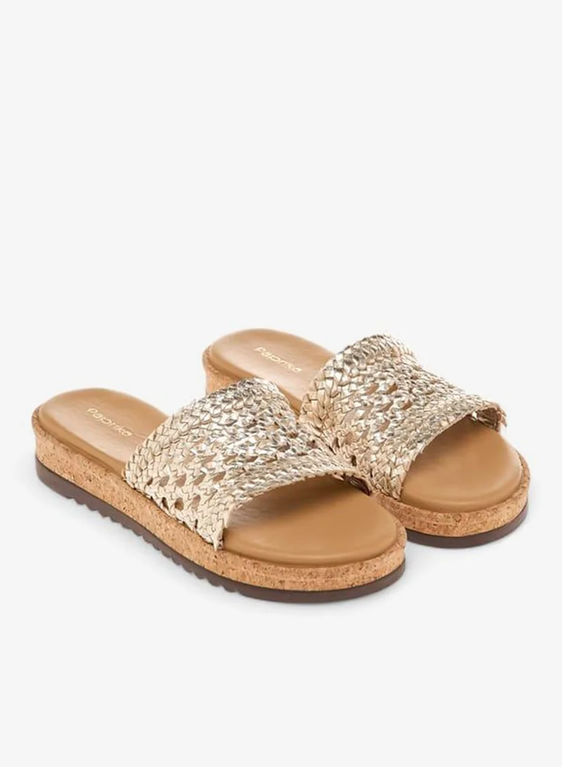 Paprika WHITE Braid Textured Slip-On Comfort Sandals for Women | Best Price UAE