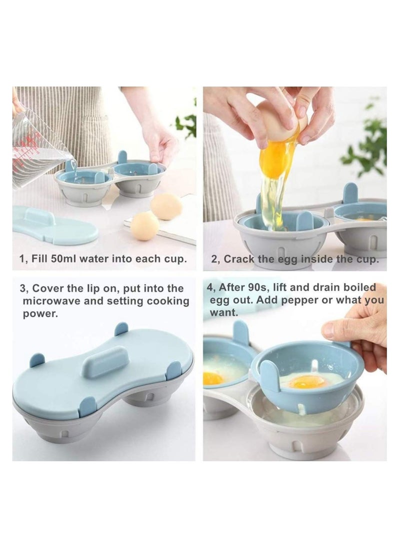 SYOSI - Microwave Egg Poacher, Poached Egg Cooker, Egg Maker Poached Egg Steamer Kitchen Gadget Mother Day Gift, Safe and Easy to Clean, High Temperature Resistant, Poacher for Breakfast Sandwiches(1 Pack) - Image 1
