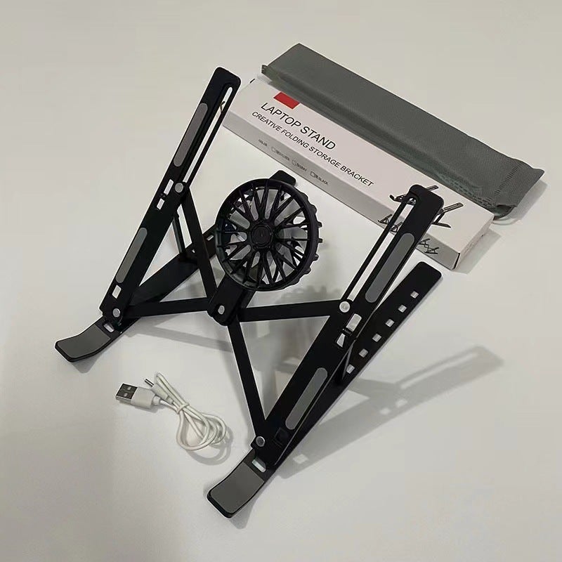 Aluminum Alloy Laptop Stand, Foldable, Portable Heat Dissipation Base, Adjustable Height, for Desktop - Image 1