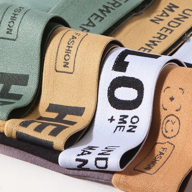 Autumn Winter Hello Mens Cotton Graphene Antibacterial Boxers Green  - Image 3
