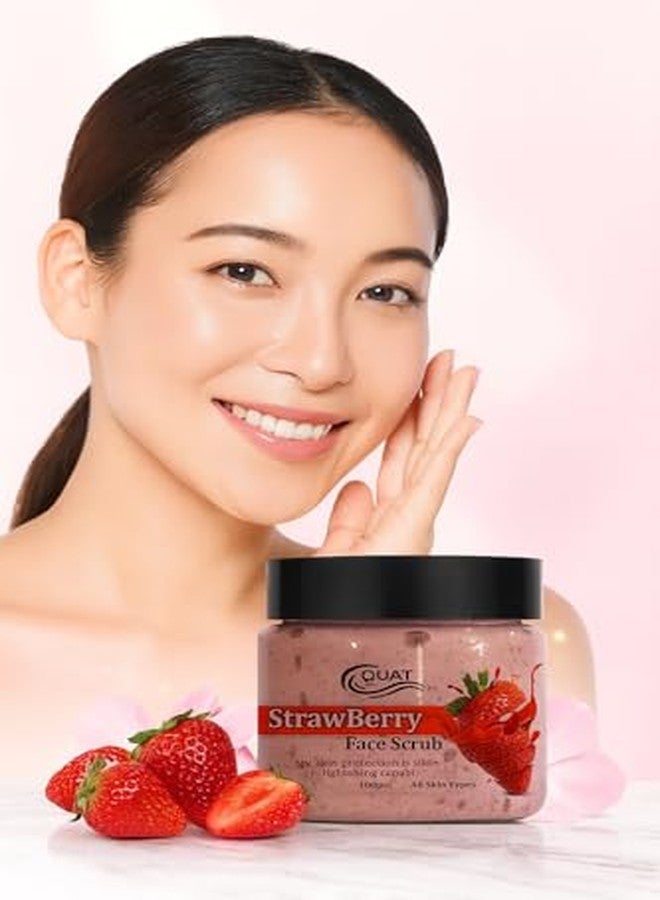 QUAT Strawberry Face Scrub for Deep Cleansing, Exfoliation & Glow | Strawberry Extract Scrub to Remove Dead Skin, Blackheads & Dullness | Gentle Skin Polishing Scrub - 100 g - Image 3