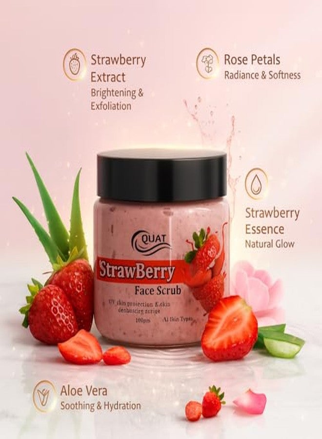 QUAT Strawberry Face Scrub for Deep Cleansing, Exfoliation & Glow | Strawberry Extract Scrub to Remove Dead Skin, Blackheads & Dullness | Gentle Skin Polishing Scrub - 100 g - Image 4