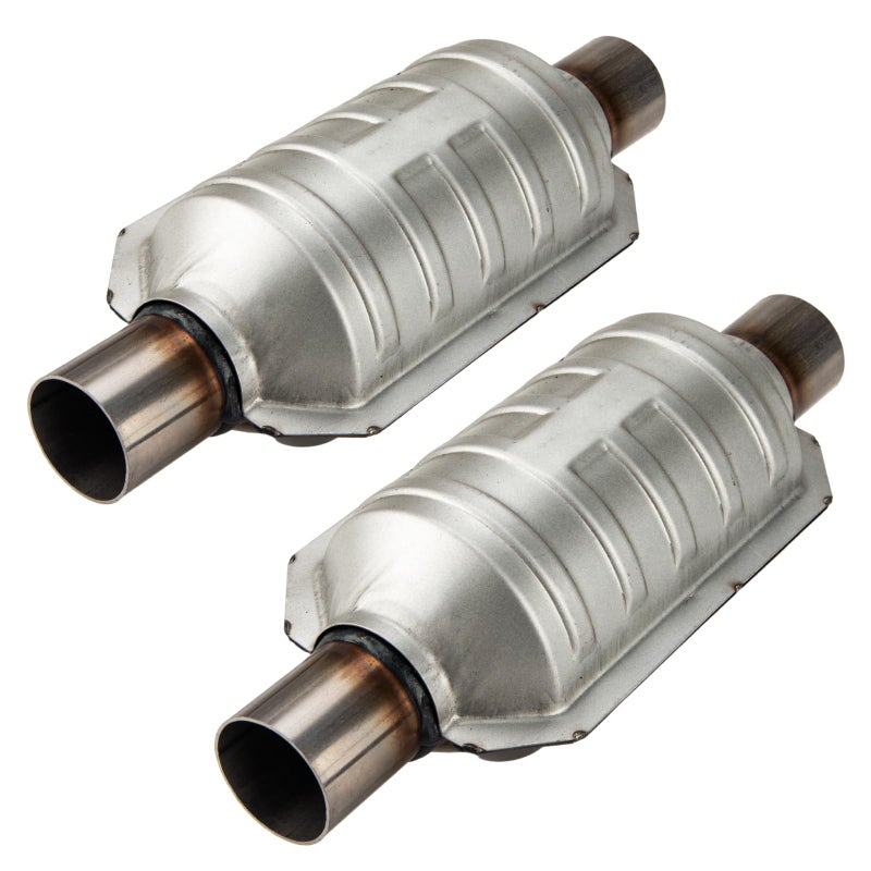 Torchtree Catalytic Converter For 2 inch InletOutlet Universal Stainless Steel High Flow Catalytic Convertor Catalyst converter 2pcs