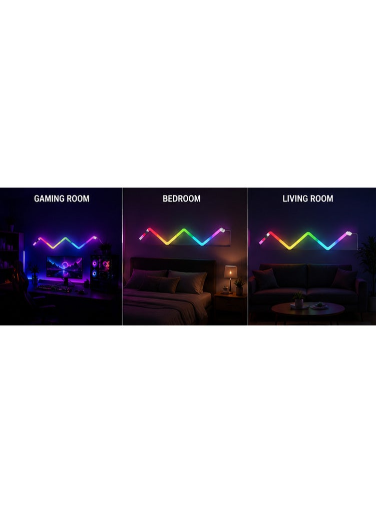 Ambient Smart Lighting RGBIC Light Bar – App Controlled RGB LED Wall Lamp, Music Sync, Dimmable Smart Ambient Light for Gaming Room, Bedroom & Living Room - Image 3