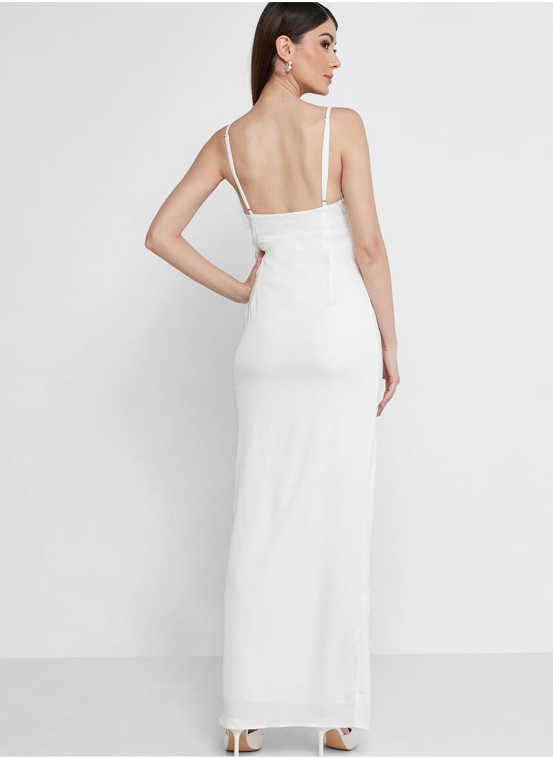 Miss Pap - Fur Detail Cut Out Dress - Image 1
