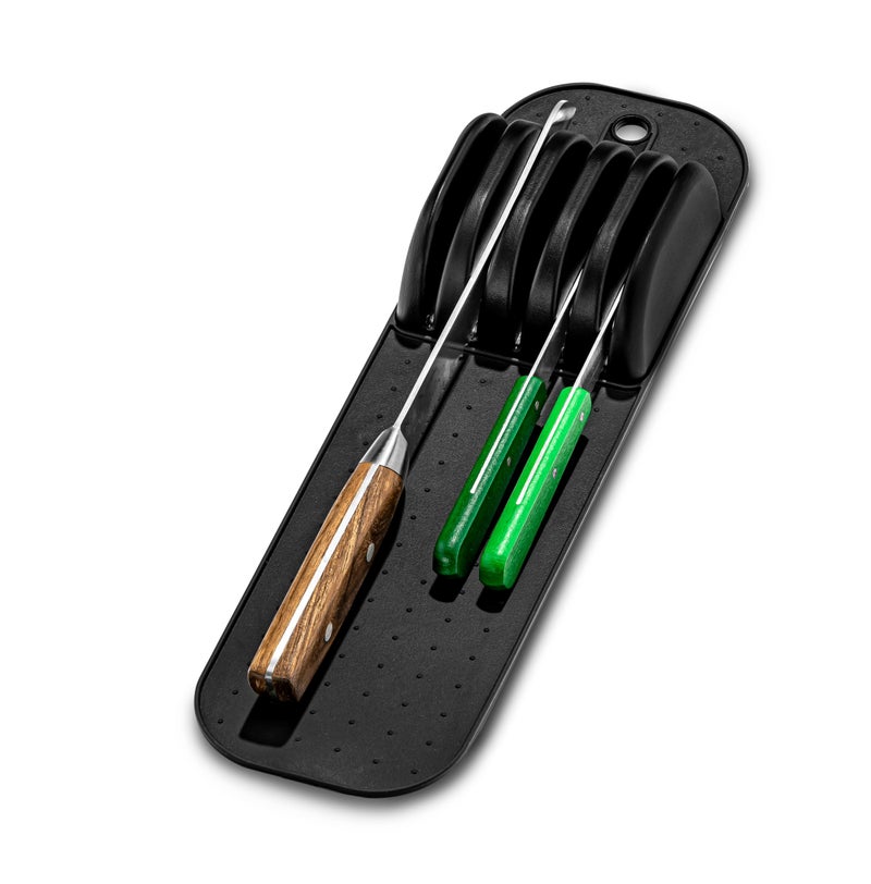Madesmart Premium Antimicrobial Classic Small In-Drawer Knife Mat  Soft-Grip  Non-Slip Drawer Organizer  Long-Lasting Home Organization  Epa Certified  Carbon - Image 1