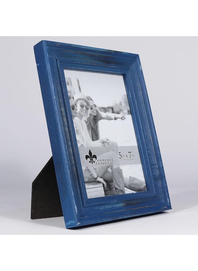 Lawrence Frames 746657 5x7 Durham Weathered Navy Blue Wood Picture Frame - Image 2